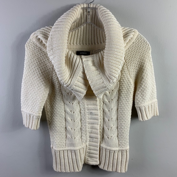 Express Sweaters - Express | Cream Knit Cowl Sweater